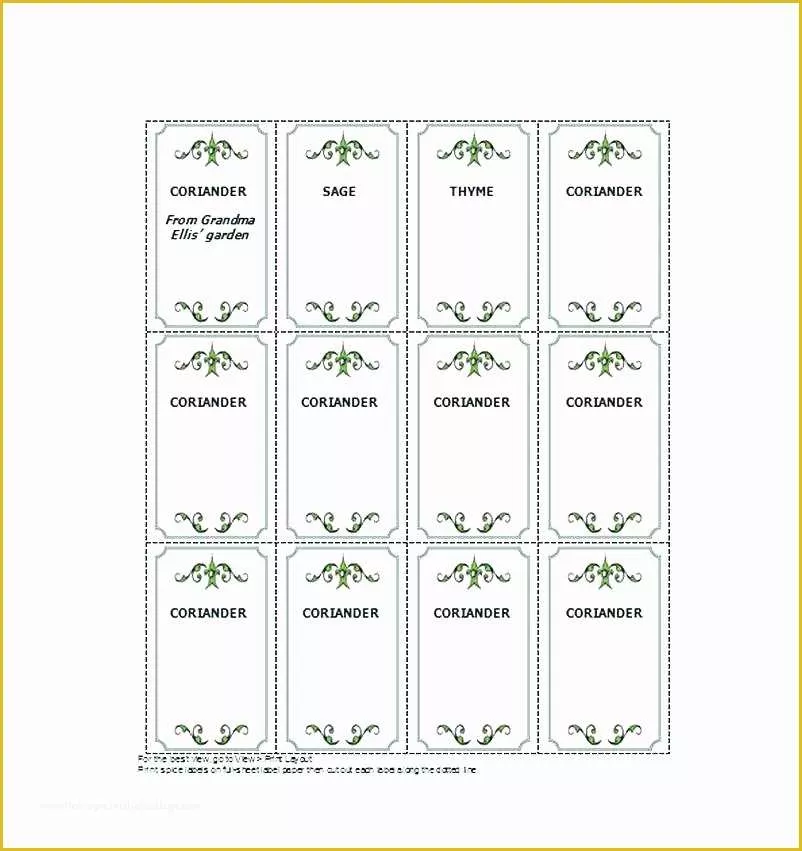 Spice Jar Label Template Free Of Spice Jar Label Template