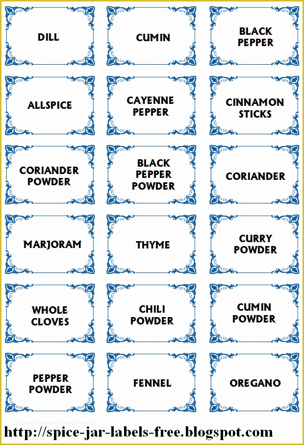 Spice Jar Label Template Free Of Spice Jar Labels and Templates to Print Free