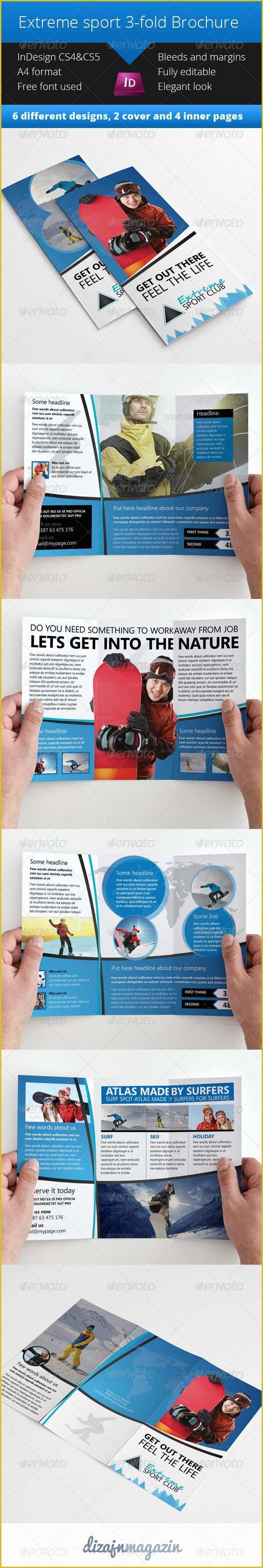 Sport Brochure Templates Free Of Extreme Sport 3 Fold Brochure