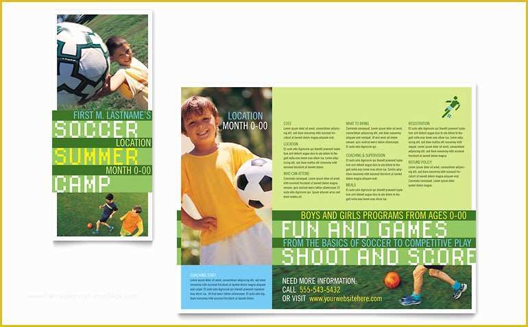 Sport Brochure Templates Free Of soccer Sports Camp Brochure Template Word & Publisher