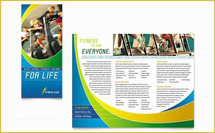 Sport Brochure Templates Free Of Sports &amp; Health Club Brochure Template Design