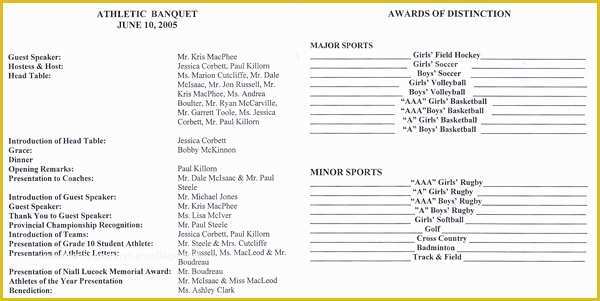 Sports Banquet Program Templates Free Of Banquet Program Template Word event Program Templates