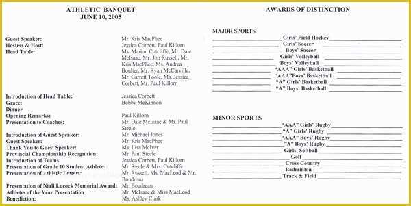 Sports Banquet Program Templates Free Of Banquet Program Template Word event Program Templates