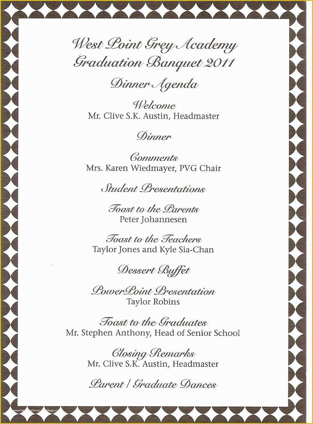 Sports Banquet Program Templates Free Of Donna S Report Wpga Graduation Banquet Teddy