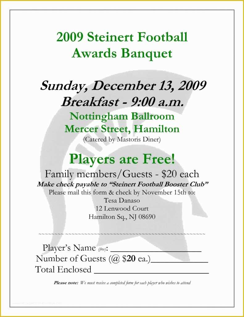 Sports Banquet Program Templates Free Of Free Printable Football Banquet Invitations