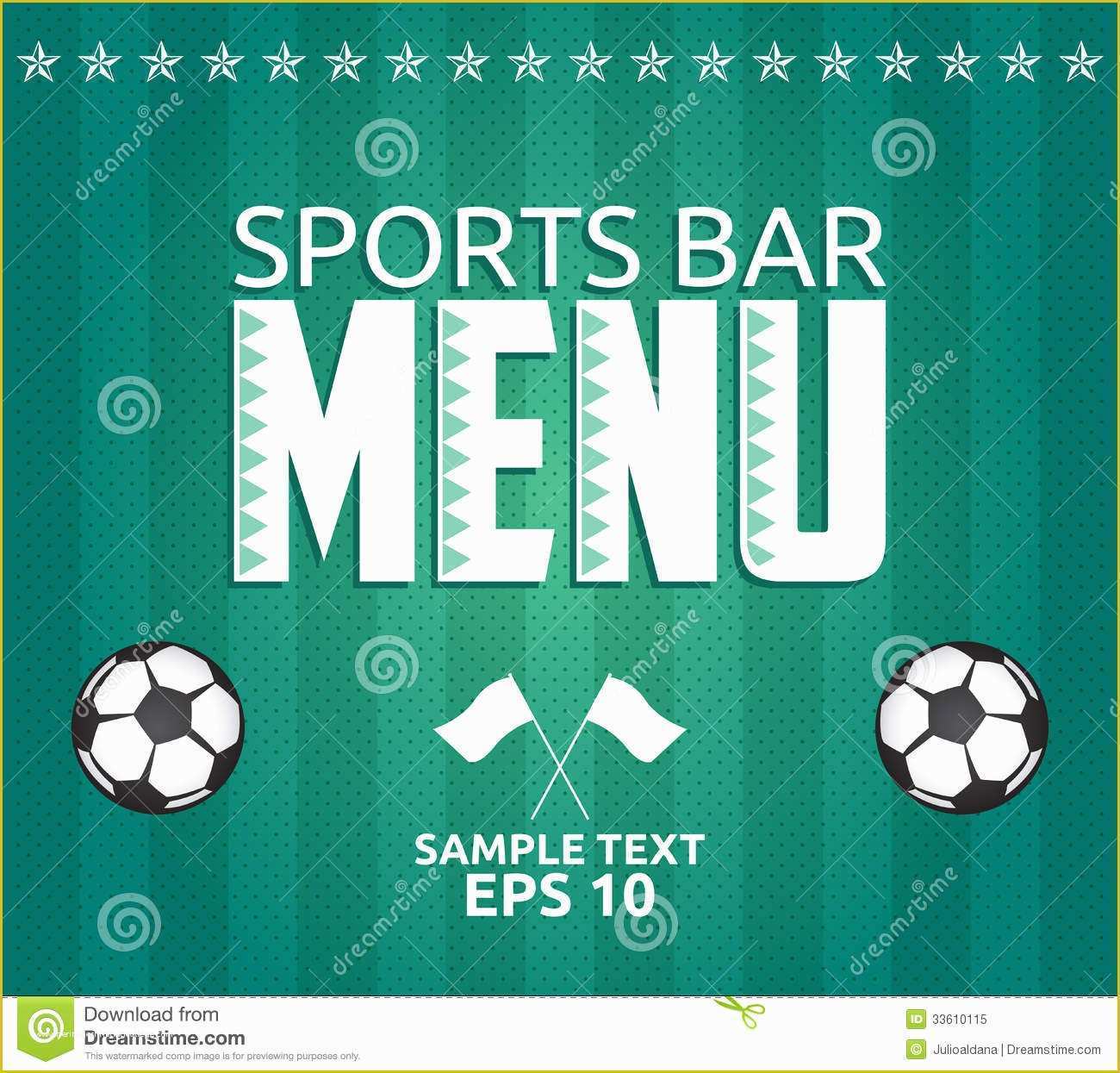 Sports Bar Business Plan Template Free Of Football Sports Bar Menu Card Design Template Royalty
