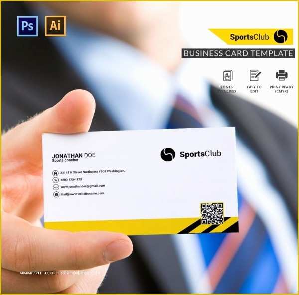 Sports Business Cards Templates Free Of 15 Sports Club Templates Psd Eps Ai Cdr format