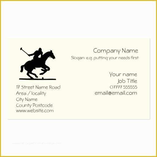 Sports Business Cards Templates Free Of Polo Sports Business Card Template