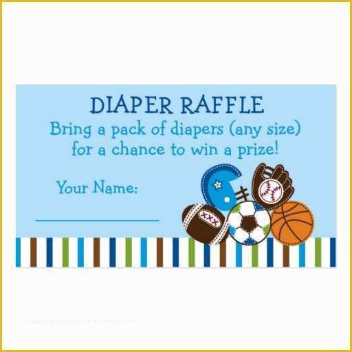 Sports Business Cards Templates Free Of Sports Diaper Raffle Tickets Double Sided Standard