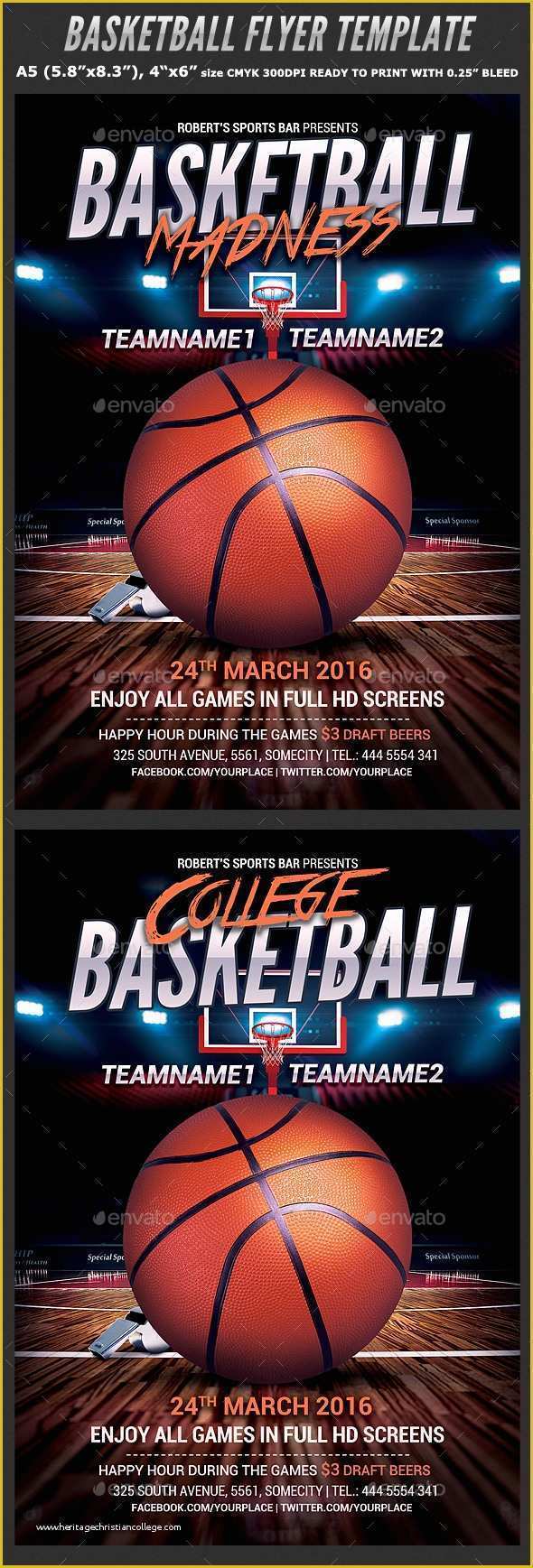 Sports event Flyer Template Free Of Basketball Flyer Template by Hotpin