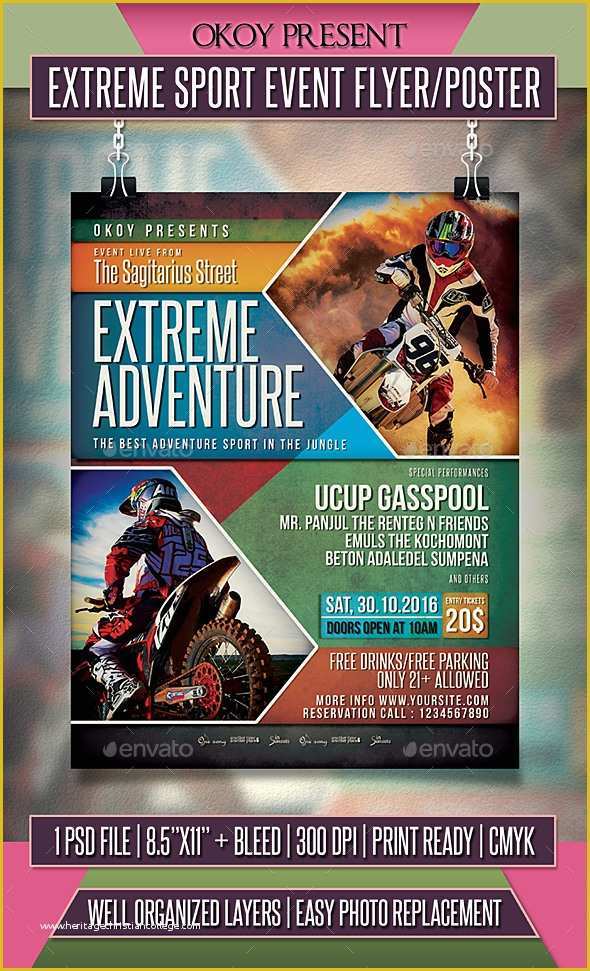 Sports event Flyer Template Free Of Extreme Sport event Flyer Poster by Okoy