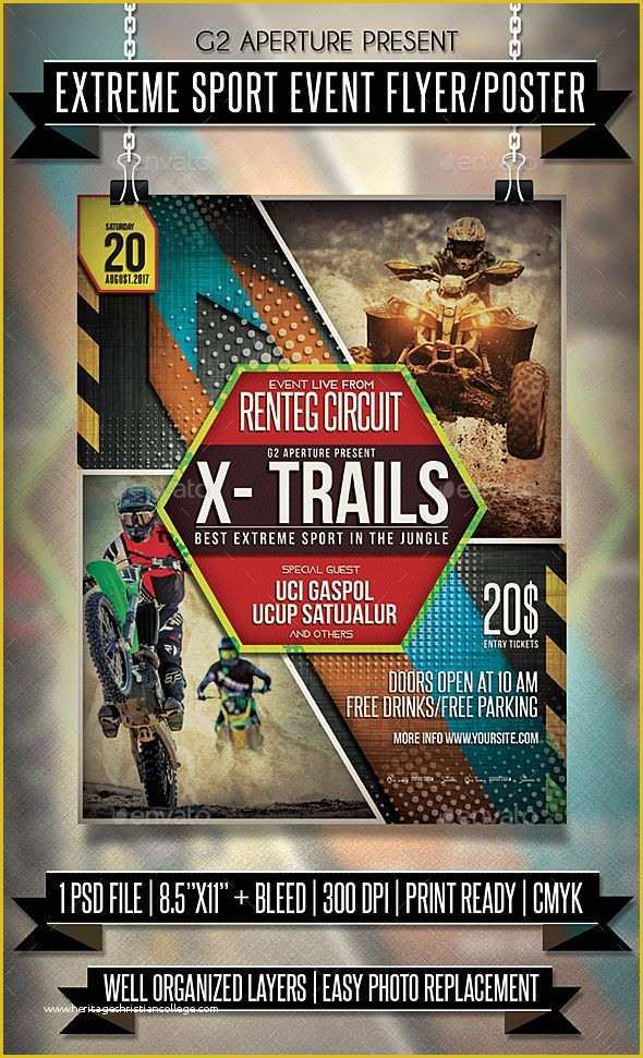Sports event Flyer Template Free Of Extreme Sport event Flyer Poster Template Psd