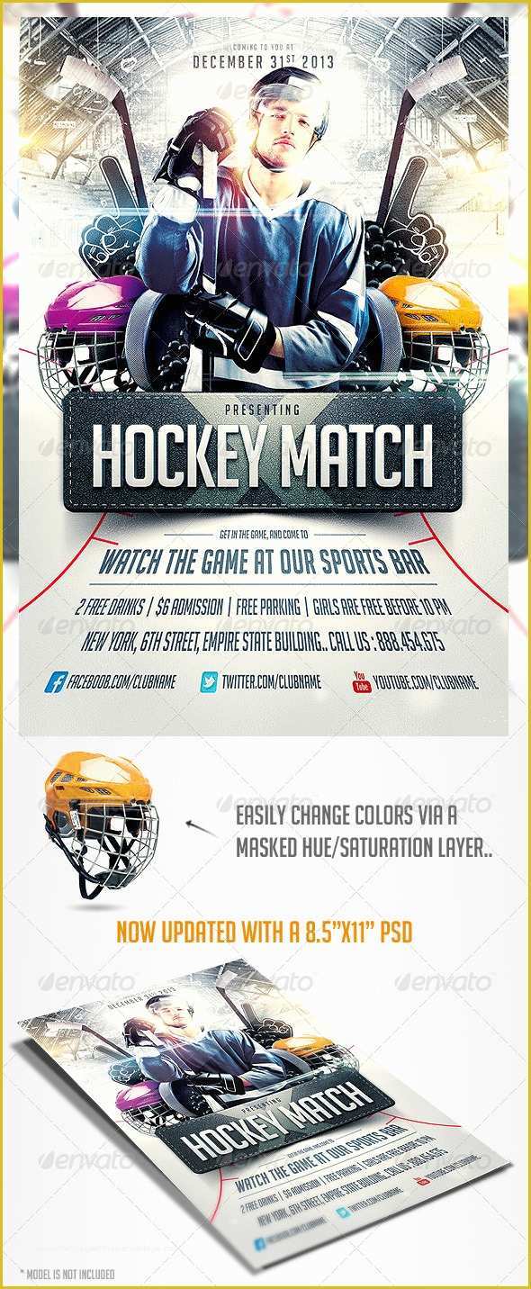 Sports event Flyer Template Free Of Hockey Match Flyer Template by Saltshaker911