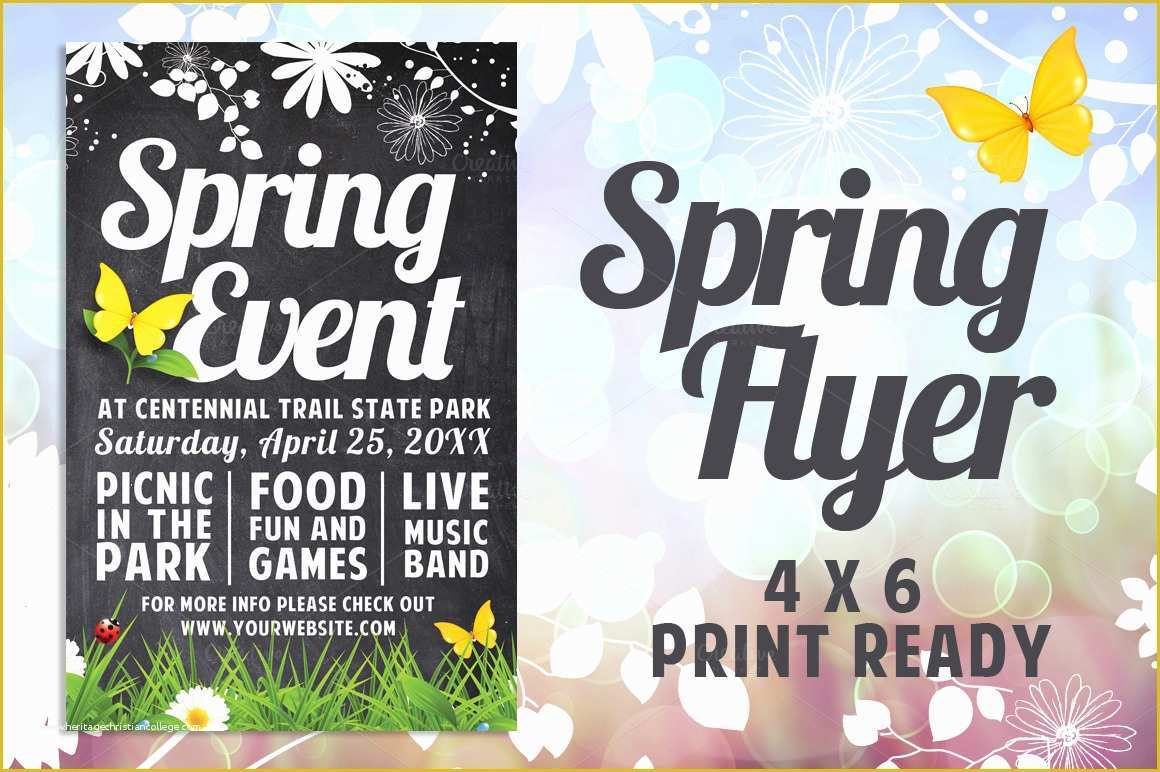 Spring Flyer Template Free Of Chalk Spring Flyer Flyer Templates On Creative Market