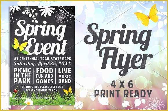 Spring Flyer Template Free Of Chalk Spring Flyer Flyer Templates On Creative Market