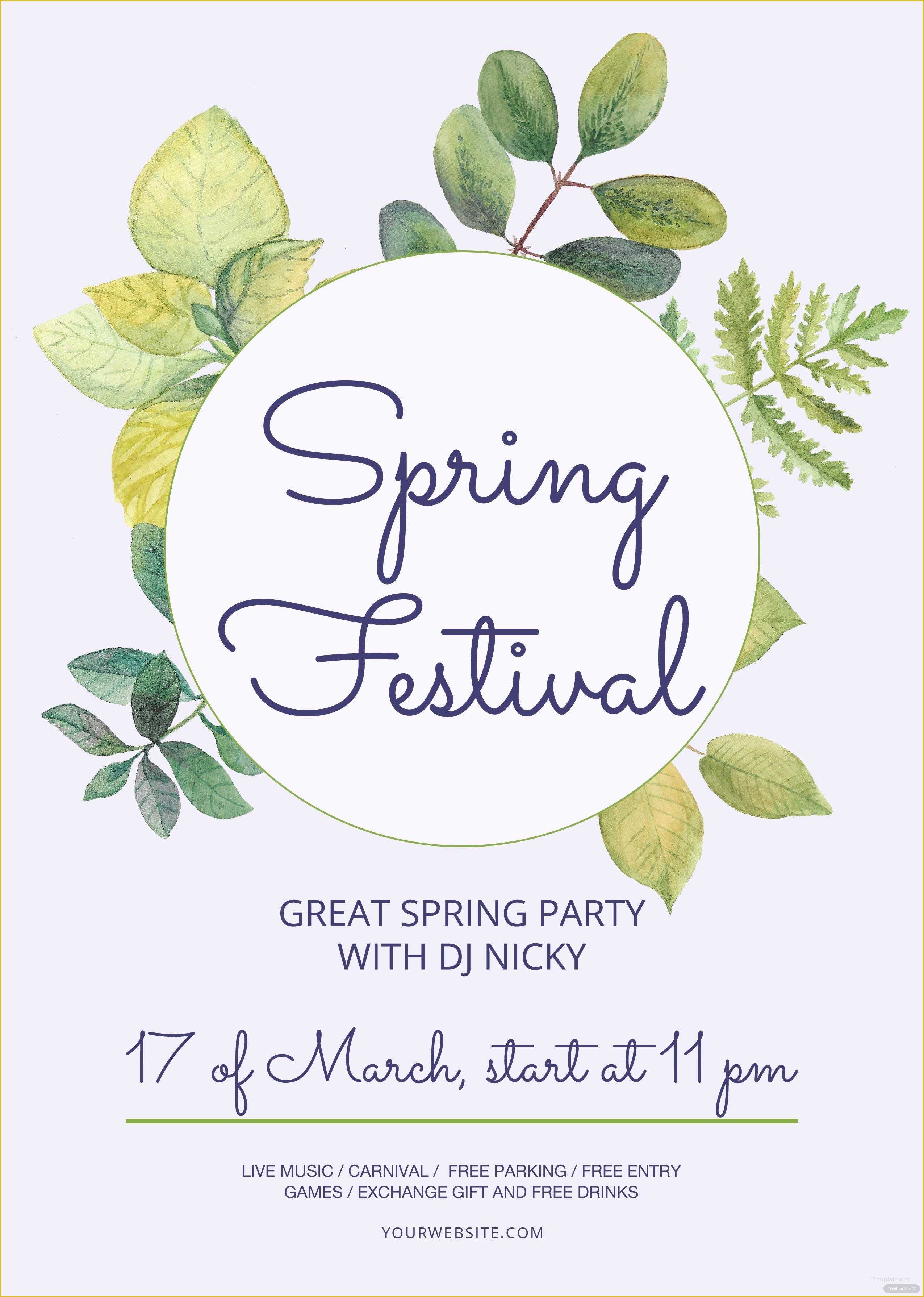 Spring Flyer Template Free Of Free Spring Festival Flyer Template In Adobe Shop