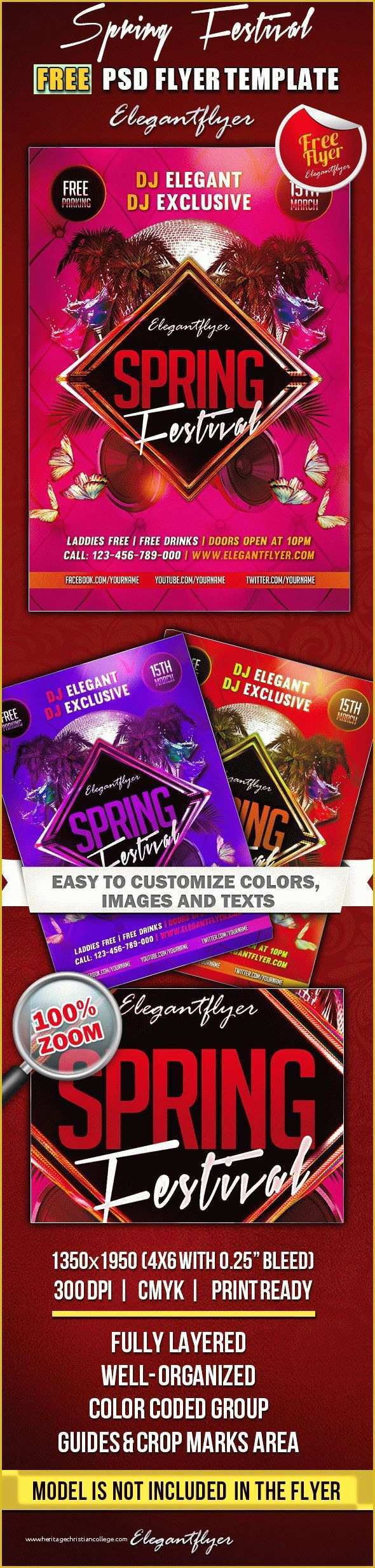 Spring Flyer Template Free Of Party for Spring Festival Free Template – by Elegantflyer