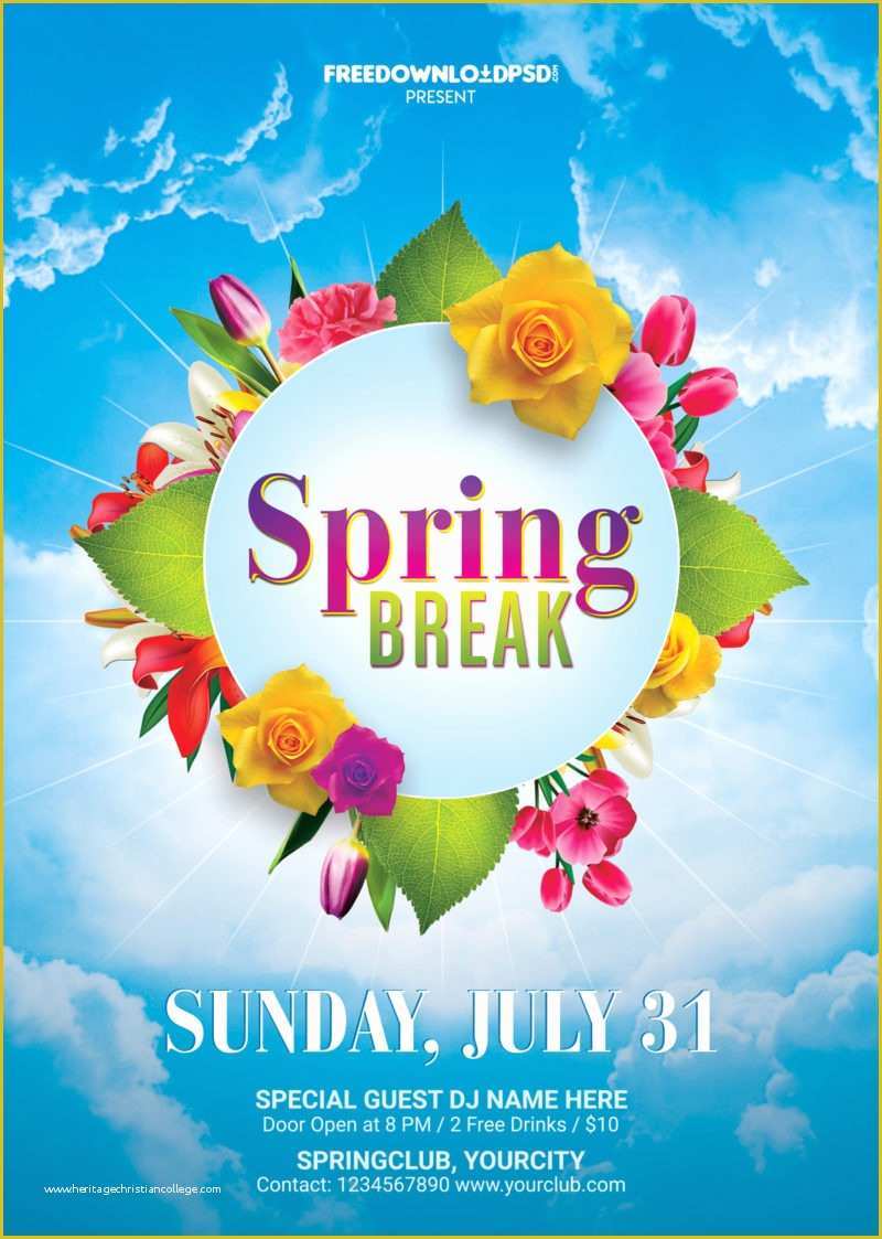 Spring Flyer Template Free Of Spring Break Flyer Free Template