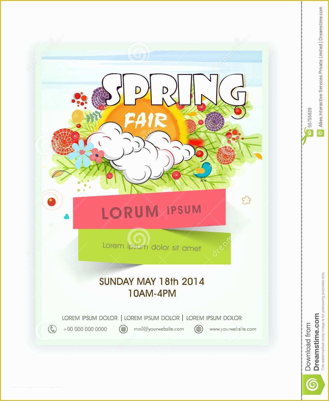 Spring Flyer Template Free Of Template Banner Flyer Design for Spring Time Stock
