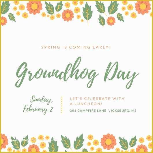 Spring Invitation Templates Free Of Customize 66 Groundhog Day Invitation Templates Online