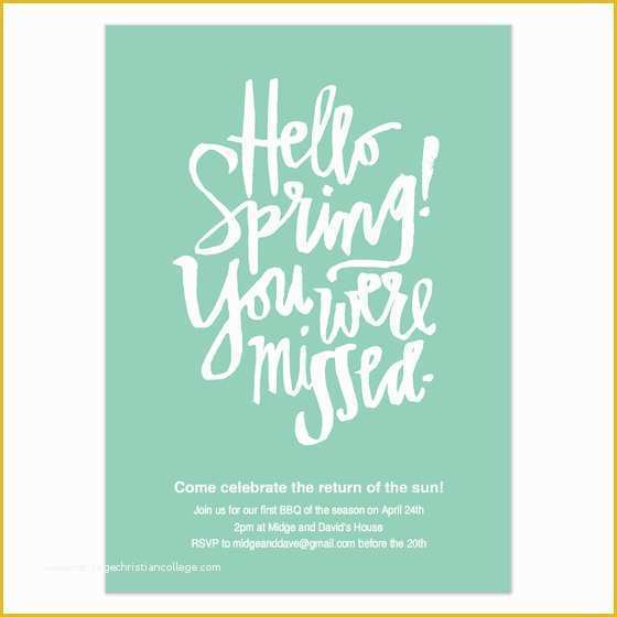 Spring Invitation Templates Free Of Hello Spring Invitation Invitations & Cards On Pingg