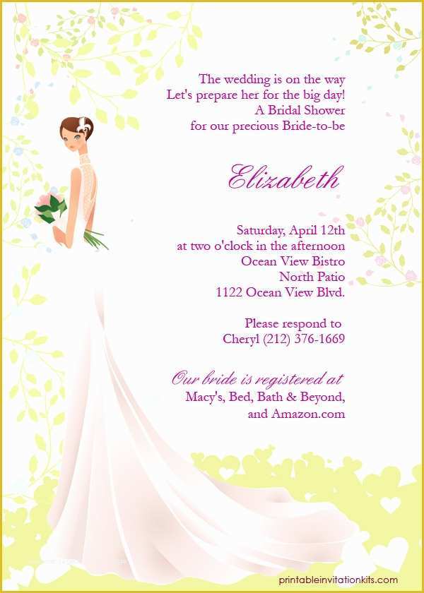 Spring Invitation Templates Free Of Spring Bride – Bridal Shower Invitation ← Wedding