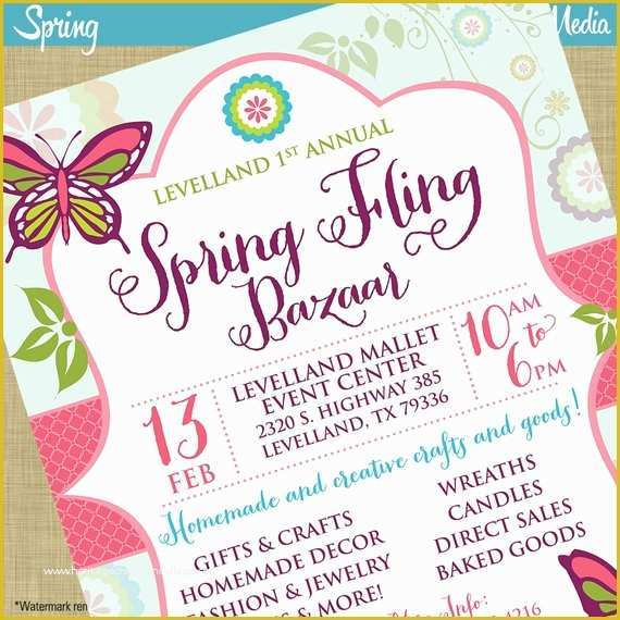 Spring Invitation Templates Free Of Spring Fling Craft Bazaar Fair Market Expo Invitation Poster