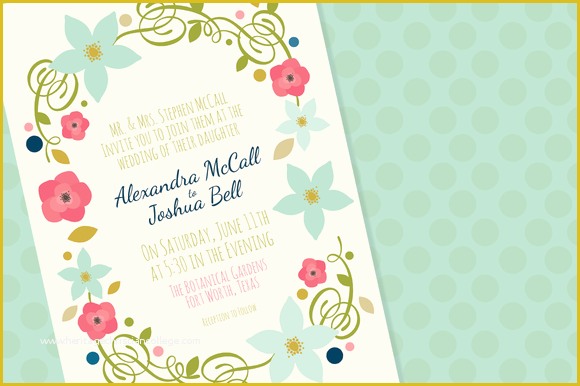 Spring Invitation Templates Free Of Spring Floral Invite Invitation Templates On Creative Market