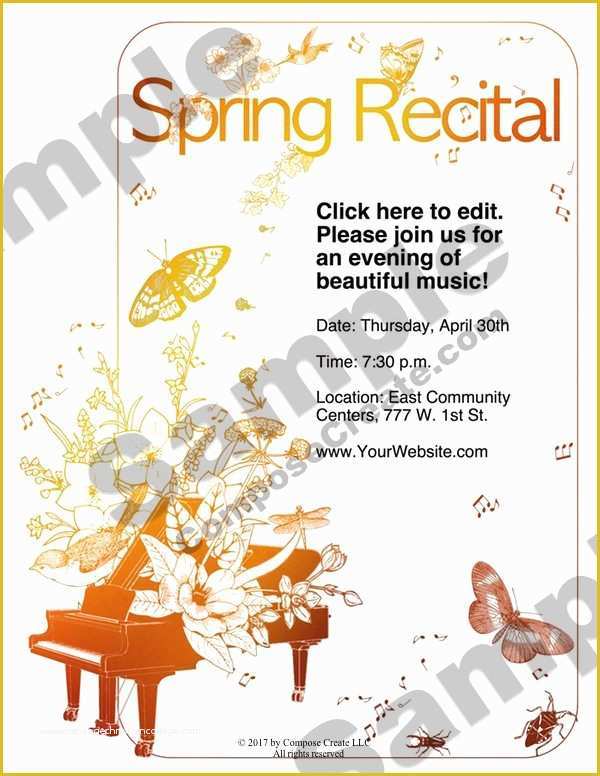 Spring Invitation Templates Free Of Spring Recital Program Template Program Invitation