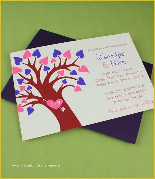 Spring Invitation Templates Free Of Spring Wedding Invitation Template with Heart Tree