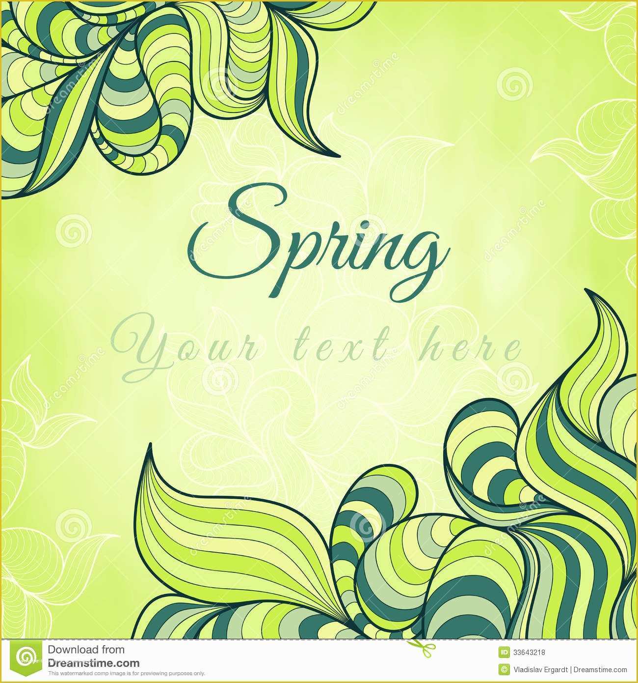 Spring Invitation Templates Free Of Template with Abstract Wavy Striped Leaves Stock Vector