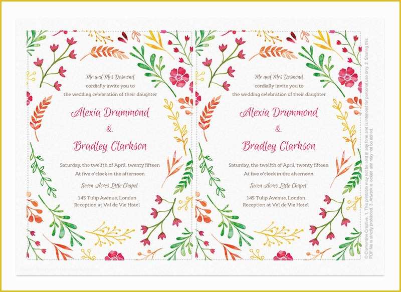 Spring Invitation Templates Free Of Wedding Invitation Spring Botanica Invitation