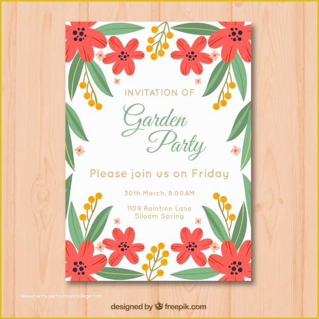 Spring Party Invitation Templates Free Of Beautiful Garden Party Invitation Template Vector