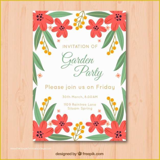 Spring Party Invitation Templates Free Of Beautiful Garden Party Invitation Template Vector