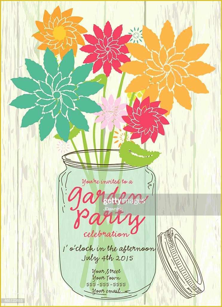 Spring Party Invitation Templates Free Of Colorful Canning Jar Spring Garden Party Invitation Design