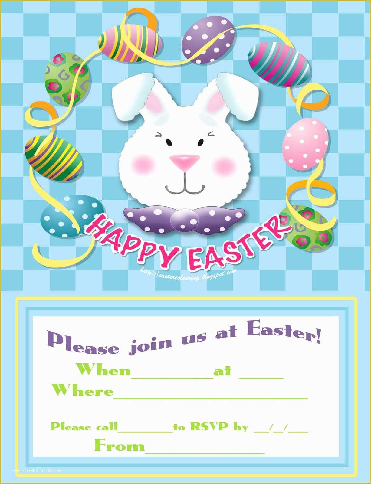 Spring Party Invitation Templates Free Of Easter Colouring Free Invitations to Easter Party to Print