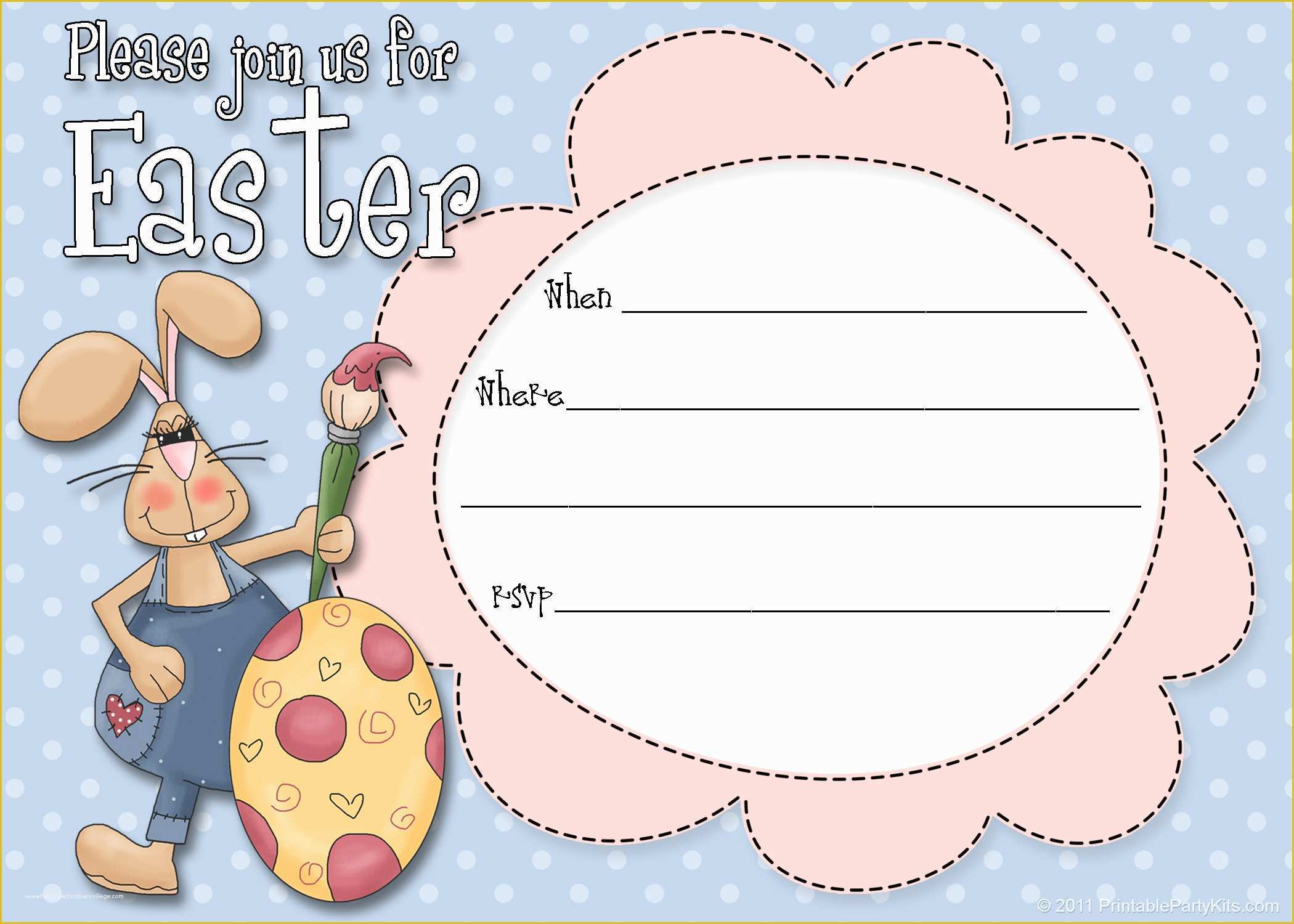Spring Party Invitation Templates Free Of Easter