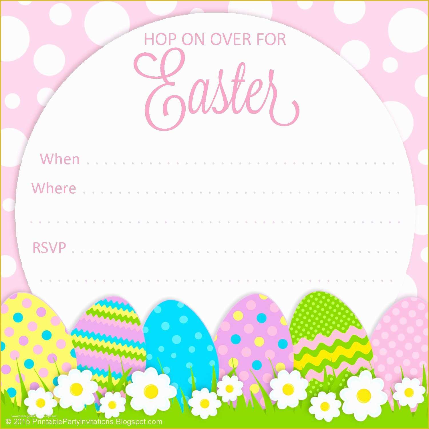 Spring Party Invitation Templates Free Of Free Easter Party Invitation for Easter Egg Hunts or