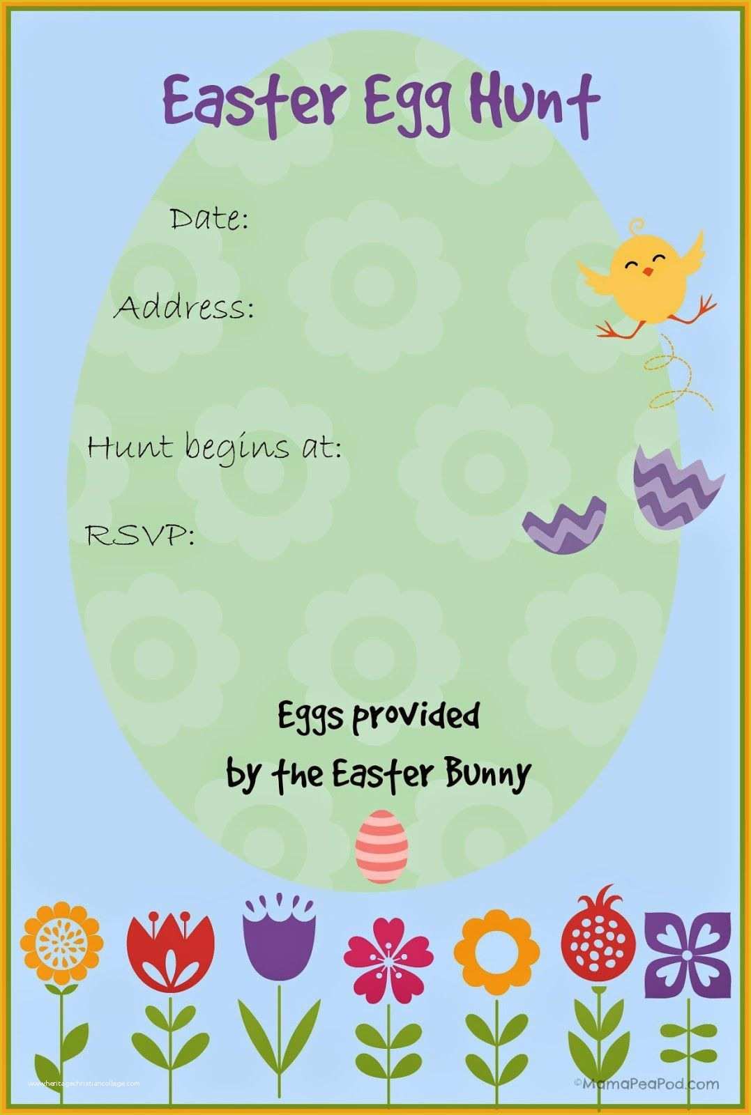 Spring Party Invitation Templates Free Of Free Printable Easter Egg Hunt Invitation