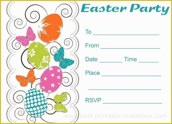 Spring Party Invitation Templates Free Of Free Printable Easter Party Invitations