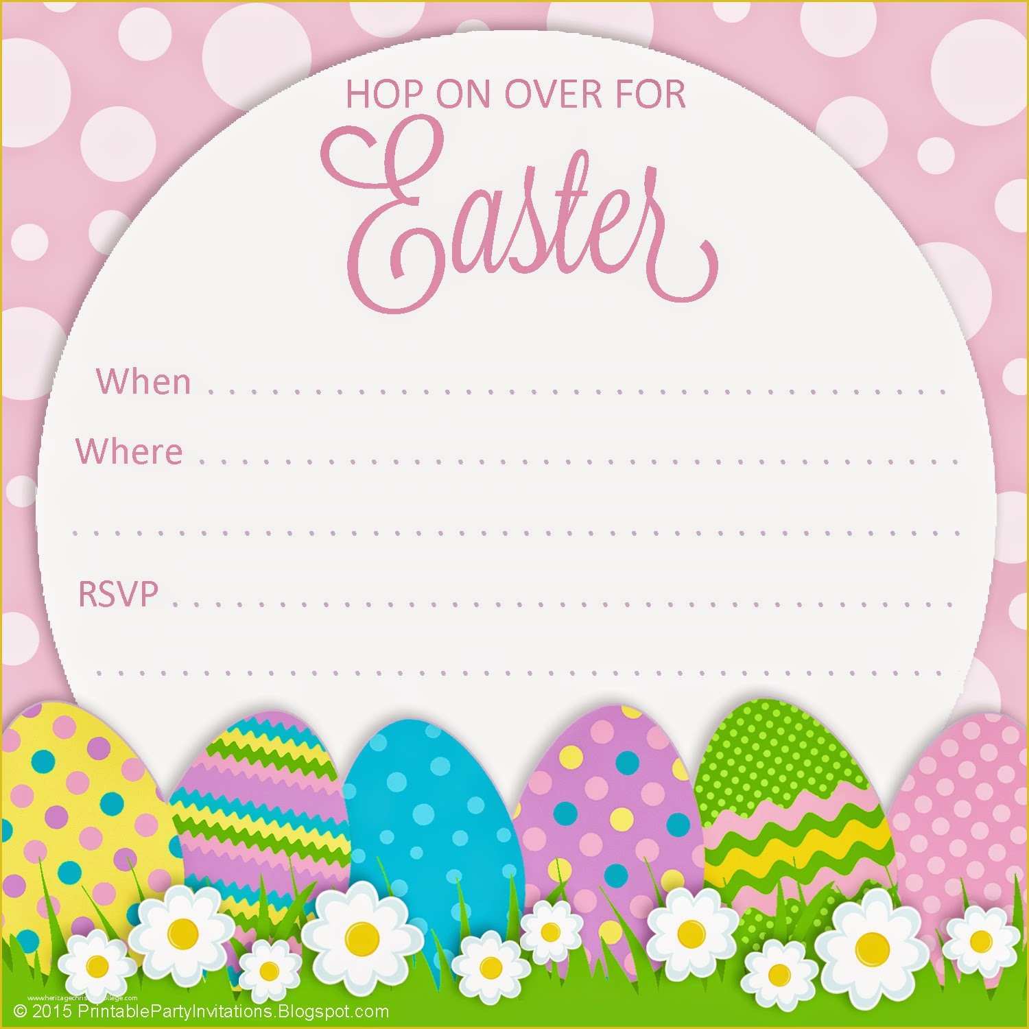 Spring Party Invitation Templates Free Of Polka Dot Easter Invitation