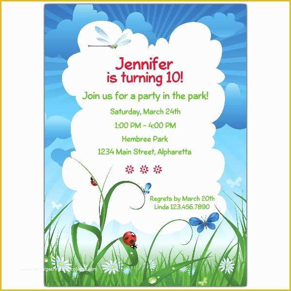 Spring Party Invitation Templates Free Of Spring Time Party Invitations