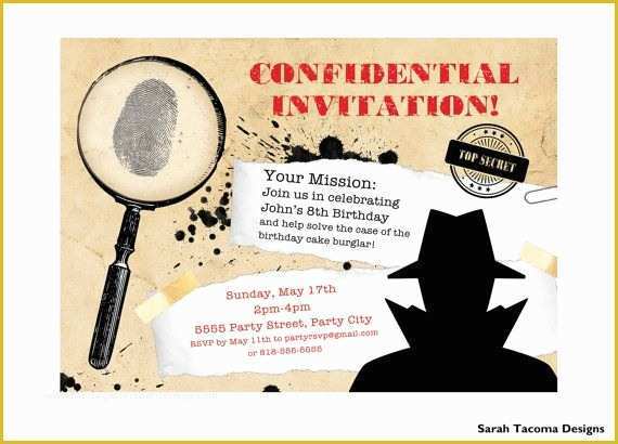 Spy Birthday Party Invitation Template Free Of 9 Best Spy Birthday Party Images On Pinterest