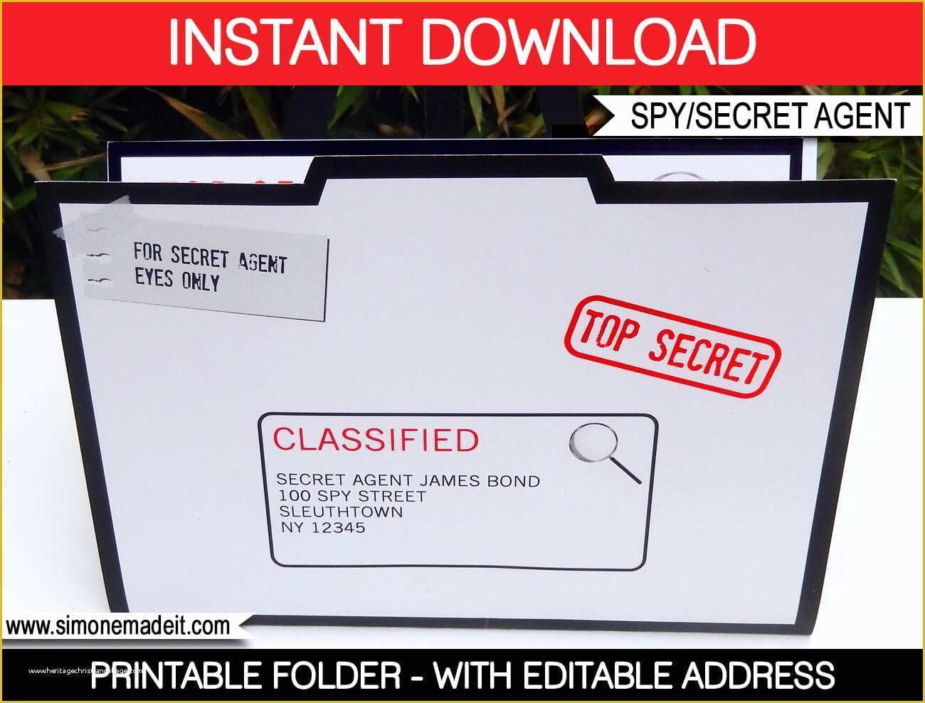 Spy Birthday Party Invitation Template Free Of Spy Party Invitation Folder Template