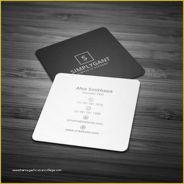 Square Business Card Template Free Of 17 Minimal Business Card Designs & Templates Psd Ai