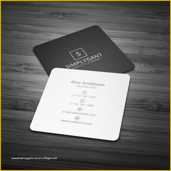 Square Business Card Template Free Of 17 Minimal Business Card Designs &amp; Templates Psd Ai