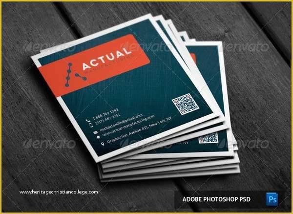 Square Business Card Template Free Of 22 Square Business Cards Free Psd Eps Illustrator