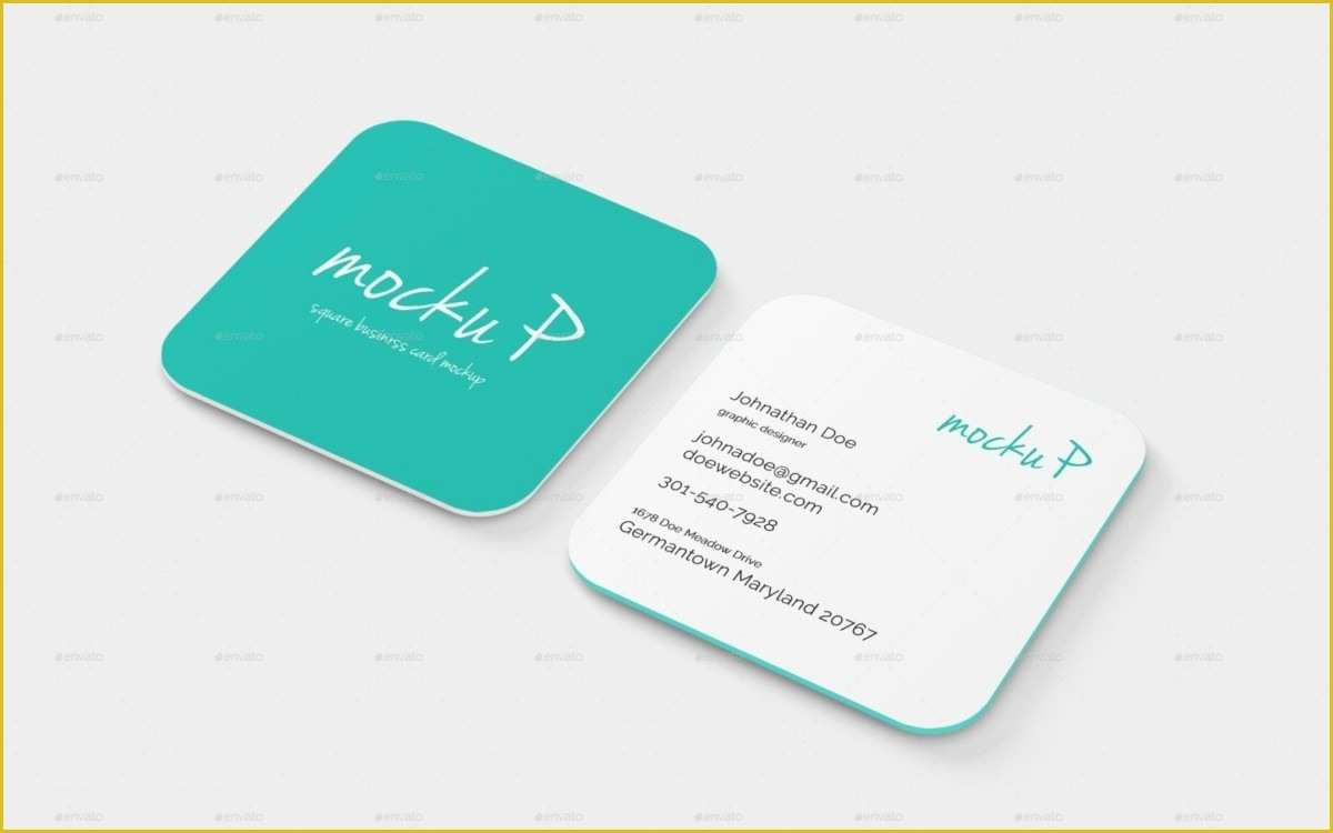 Square Business Card Template Free Of 35 Square Business Card Mockup 2018