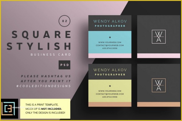 Square Business Card Template Free Of 53 Square Business Card Templates Free Psd Word Designs