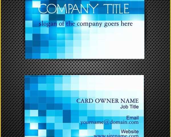 Square Business Card Template Free Of Abstract Blue Square Business Card Templates Free Vector